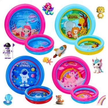 Imagem de Piscina Infantil Inflável Criança Praia Estampa Personagens 21 Litros 