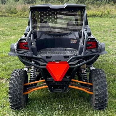 Imagem de Tela de proteção contra poeira KRX-4 com bandeira tática premium para janela traseira serve para Kawasaki KRX (apenas modelos de 4 lugares) por GrilleAdz