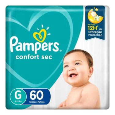 Imagem de Fralda descartavel pampers confort sec super g c/60 und - P&G, G, 60