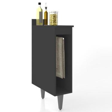 Imagem de Balcão de Cozinha Porta Pano 20cm Pérola Z34 Preto - Mpozenato, Preto,