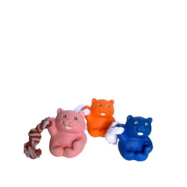 Imagem de Castorzinho com corda brinquedo para pets - Bel Pet, Sortida