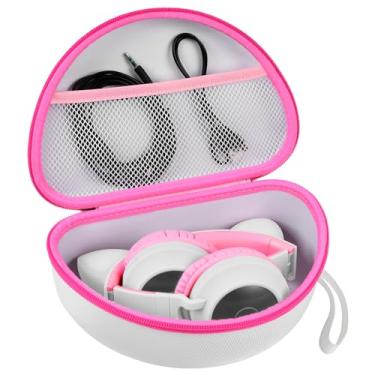 Imagem de Capa de fone de ouvido para Riwbox CT-7 rosa/para Jack CT-7S Cat Green 3,5 mm/para iClever IC-HS01/para Picun/para FosPower Bluetooth sem fio fones de ouvido supra-auriculares para crianças - apenas caixa branca