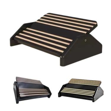 Imagem de Apoio Descanso Base Suporte Ergonômico Preto Madeira Conforto os Pés M