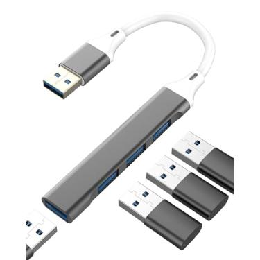Imagem de USB para USB-A HUB (4 em 1) Cabo OTG 3.0 Adaptador de 4 Portas Divisor Multiportas Laptop PC MacBook Dongle Computador Docking Station Extensão Transferência de Dados Leitor de Cartão Conector Mouse