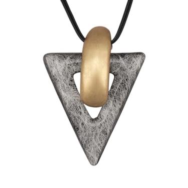 Imagem de joymiao Colar de couro para mulheres, pingente grande, gargantilha hippie, vintage, colar grosso, boêmio, para mulheres, Couro sintético, Sem Pedra Preciosa