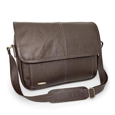 Imagem de Bolsa Pasta Carteiro Grande Masculina De Couro Para Notebook - Le Voya