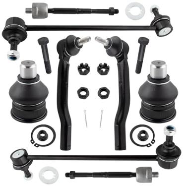 Imagem de WEDOAUTO 8 peças de terminais dianteiras internas externas + juntas esféricas inferiores + elos de extremidade de barra estabilizadora aptos para Nissan Versa 2007 2008 2009 2010 2011 2012