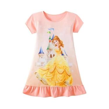 Imagem de Camisola de Pijama Sereia Princesa para Meninas (3-8 anos) - Verão, 7T