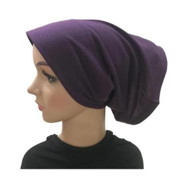 Imagem de Chapéu Tubular Feminino Hijab - Elástico, Cor Lisa e com Lenço de Pape
