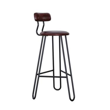 Imagem de Conjunto 4 Banquetas Alta Ginger Com Encosto Courino Café