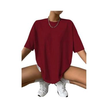 Imagem de Camiseta Feminina De Algodão De Manga Curta Em Cor Sólida, Respirável,