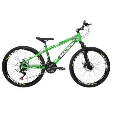 Imagem de Bicicleta Aro 26 KOG Freeride X25 18 Marchas Câmbios Shimano, Verde ne