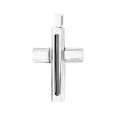 Imagem de Pingente Aço Cruz Trabalhada Resina 38x22mm