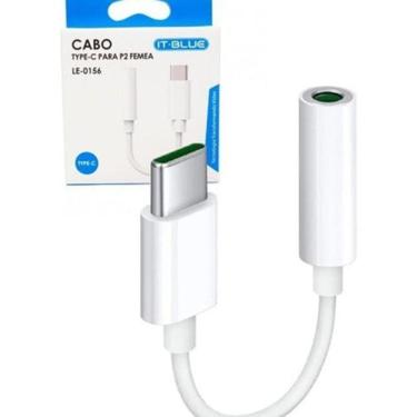 Imagem de Cabo Adaptador Tipo C Usb-C Para Fone Ouvido P2 Femea 3.5Mm