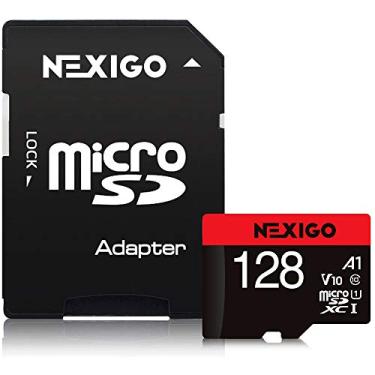 Imagem de Getue Cartão Micro SD NexiGo de 128 GB com adaptador, cartão de memória MicroSDHC/SDXC UHS-I Classe 10 V10 A1, até 100 MB/s, cartão TF Full HD, flash de alta velocidade para smartphone Nintendo-Switch PC Drone Camera
