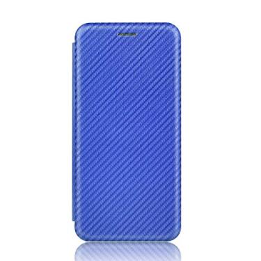 Imagem de GOGODOG Case Cover compatível com LG K22 Dê a volta capa capas capas e capas cobertura total ultra fina mate anti-deslizamento arranhão resistente macia, fibra de carbono (azul)