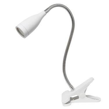 Imagem de Simple Designs Home LD2005-WHT Lâmpada de LED flexível pescoço de ganso com clipe de luz, 12 x 9 x 44 cm, branca