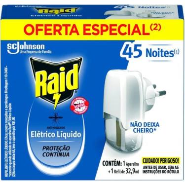 Imagem de Raid Repelente Elétrico De Tomada Aparelho Com Refil 32,9ml, 32,9 ml