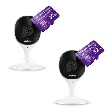 Imagem de Kit 2 Câmeras de Segurança iMX branca Wi-fi Full hd Intelbras com Cart
