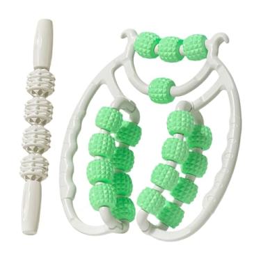 Imagem de oshhni 20 rodas Roller de massagem Relax Roller Gift Multifuncional leve com massagem Stick Handheld para bezerro de pulso de armas, Verde