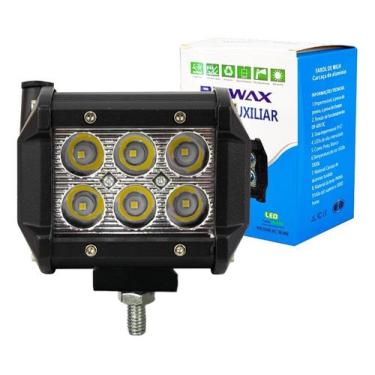 Imagem de Farol Milha Auxiliar 6led 18w 9v60v Retângulo Offroad 6500k - Briwax