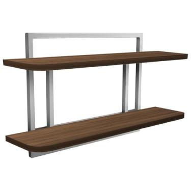 Imagem de Prateleira Decorativa 60x15 Sala Escritório Quarto Zafra - prata/villandry