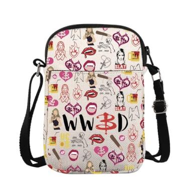 Imagem de Bolsa tiracolo BTVS Horror TV Show Merchandise Vampire Slayer Lover Messenger Bag WWBD Fans What Would Buffy Do Presente Inspirado, Wwbd Crosss