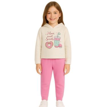 Imagem de Conjunto Infantil Menina Moletom Peluciado Com Capuz Kyly-Feminino