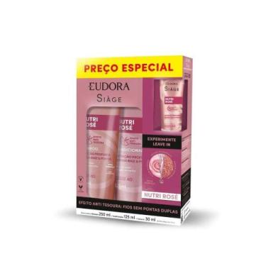Imagem de Kit Siàge Eudora Nutri Rosé Shampoo 250ml + Condicionador 125ml + Leav