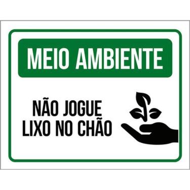 Imagem de Kit 3 Placa Meio Ambiente Não Jogue Lixo No Chão Ver36X46