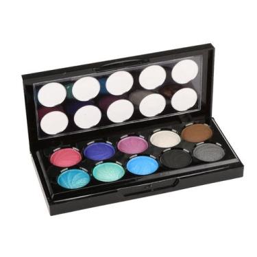 Imagem de Paleta de sombras Genérica 10 cores brilhantes com estojo preto