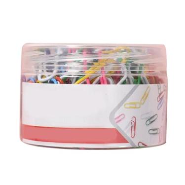 Imagem de 160 unidades de clipes de papel em cores sortidas, pequenos clipes de papel com caixa de armazenamento para organizar arquivos, casa, escola, escritório, uso de plástico 28 mm