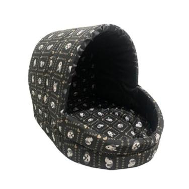 Imagem de Cama para cachorro, cama para animais de estimação, cama para gato, pequena, média, grande (Preto, Médio)