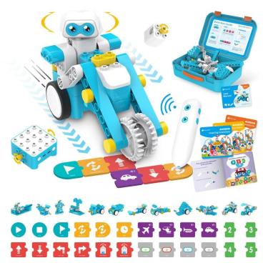 Imagem de Kit robótico STEM 24 em 1 com Caneta e Cartões de Codificação sem Tela para crianças 4 a 6 Anos, WhalesBot B3