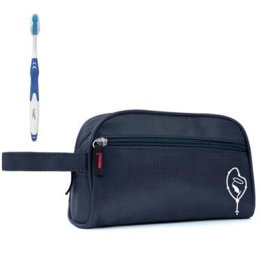 Imagem de Nécessaire Executiva Nylon Impermeável Azul Estampada - Mormino