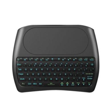 Imagem de D8 teclado Pro 2.4GHz Mini teclado sem fio Air Mouse Touchpad 7 cores retroiluminado para Android TV box Inglºs