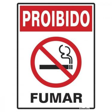 Imagem de Placa Sinalizacao Poliestireno 15X20 ''Proibido Fumar'' 220Ab - SINALI