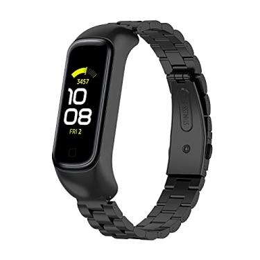 Imagem de Hoopyeecase Metal Substituição pulseira de relógio Compatível com Samsung Galaxy Fit2 SM-R220, Ajustável Links Aço inoxidável Acessórios Pulseira pulseira para mulheres homens