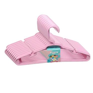 Imagem de Kit Cabides Infantis Reforçado Roupa Infantil Bebê 50 Unidades Rosa
