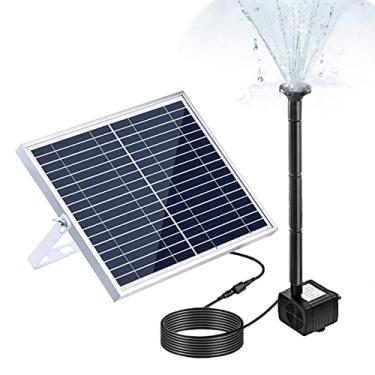 Imagem de Bomba de fonte solar 10W com painel solar grande 3 bicos máx. Altura da água 100 cm para banho de pássaros tanque de peixes pequeno lago decoração de jardim