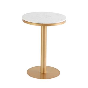 Imagem de Mesa lateral nórdica moderna minimalista mesa de centro redonda mini mesa de centro mesa de sofá mesa de centro varanda mesa de centro mesa de cabeceira mesa de centro para sala de estar (cor: ouro)
