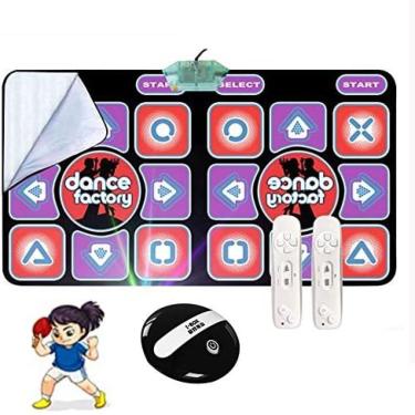 Imagem de Tapete De Dança Para Crianças E Adultos, Tapetes De Dança Duplos Antiderrapantes Para Uso Doméstico Em PVC, Máquina De Jogos De Ioga Para Corrida Sem Fio Com Alça Dupla, Compatível Com PC, Laptop,