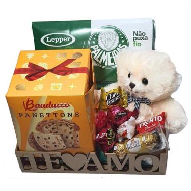 Imagem de Cesta De Natal Presente Times Futebol Chocolates Urso Toalha - Cesta D