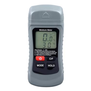 Imagem de Detector portátil de umidade para madeira, LCD digital Medidor de umidade de lenha tipo pino com medidor de temperatura, Detector de vazamento de água para madeira, parede, papel