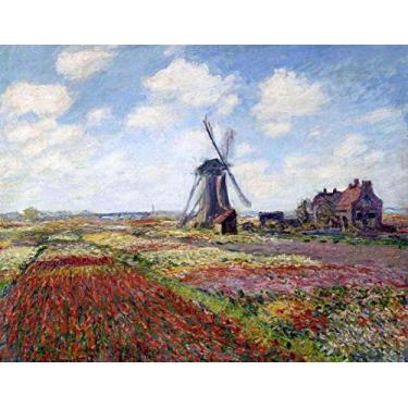 Imagem de Campo de Tulipas de Claude Monet - 30x38 - Tela Canvas Para Quadro