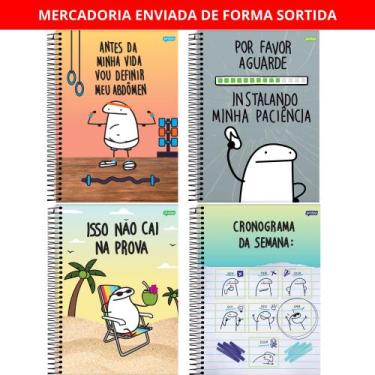 Imagem de Caderno Capa Dura 10 Matérias 160 Folhas Flork Sortido - Jandaia