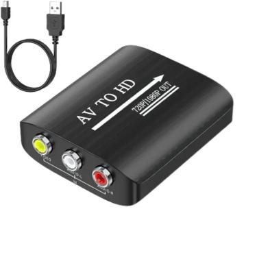 Imagem de RCA para HD Conversor Adaptador Composto com Cabo USB  CVBS AV  1080P  Fit para N64 Wii  PS1  Xbox