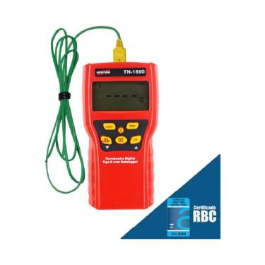 Imagem de Termômetro Digital Sensor Tipo K Superfícies Datalogger Manual Hold Máx Mín Th-1600 Por...