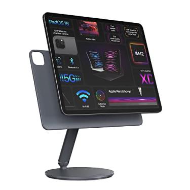 Imagem de LULULOOK Suporte magnético para iPad Pro de 12,9 polegadas, iPad Air 33.0 cm M2 (2024), suporte giratório de liga de alumínio de 360° para mesa dobrável para iPad Pro 12,9 polegadas, 6ª/5ª/4ª/3ª, iPad