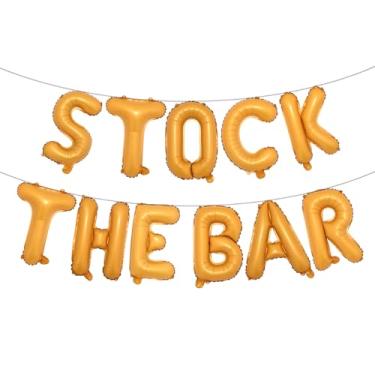 Imagem de STOCK THE BAR Balloons Bannner Multicolor optional Party Decorations Sign (STOCK THE BAR Orange)
